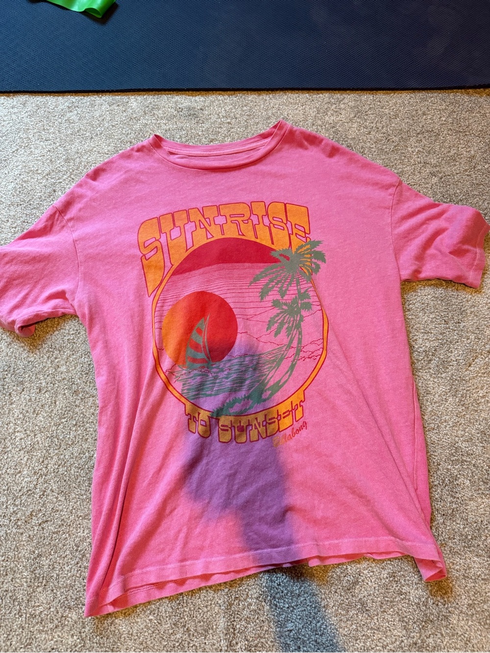 Billabong Pink Sunrise Graphic Short Sleeve Tee
